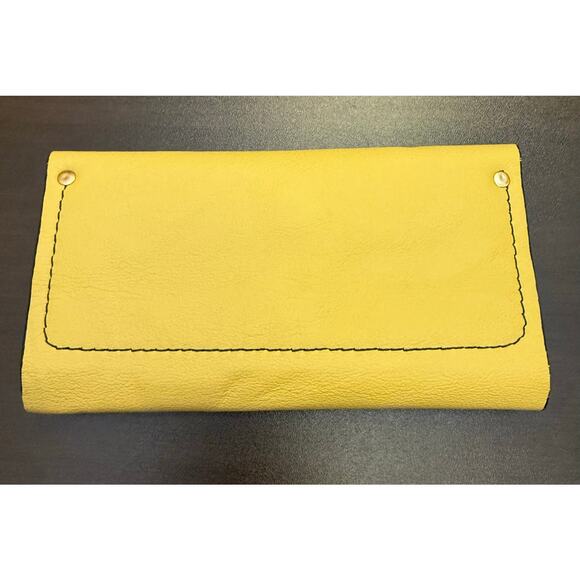 Stine Goya Leather wallet daisy New genuine yellow boho hippie multifunction - Picture 2 of 7